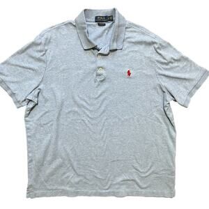 POLO RALPH LAUREN Classic Fit Short Sleeve Cotton Polo Shirt  Blue Heather SZ XL